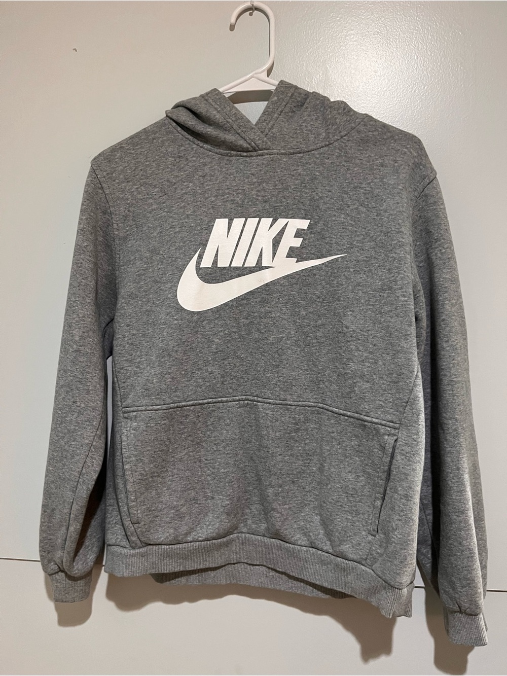 Nike Sportswear Kids  Hoodie XL Gray Fleece Pullover Sweatshirt - Made in Jordan